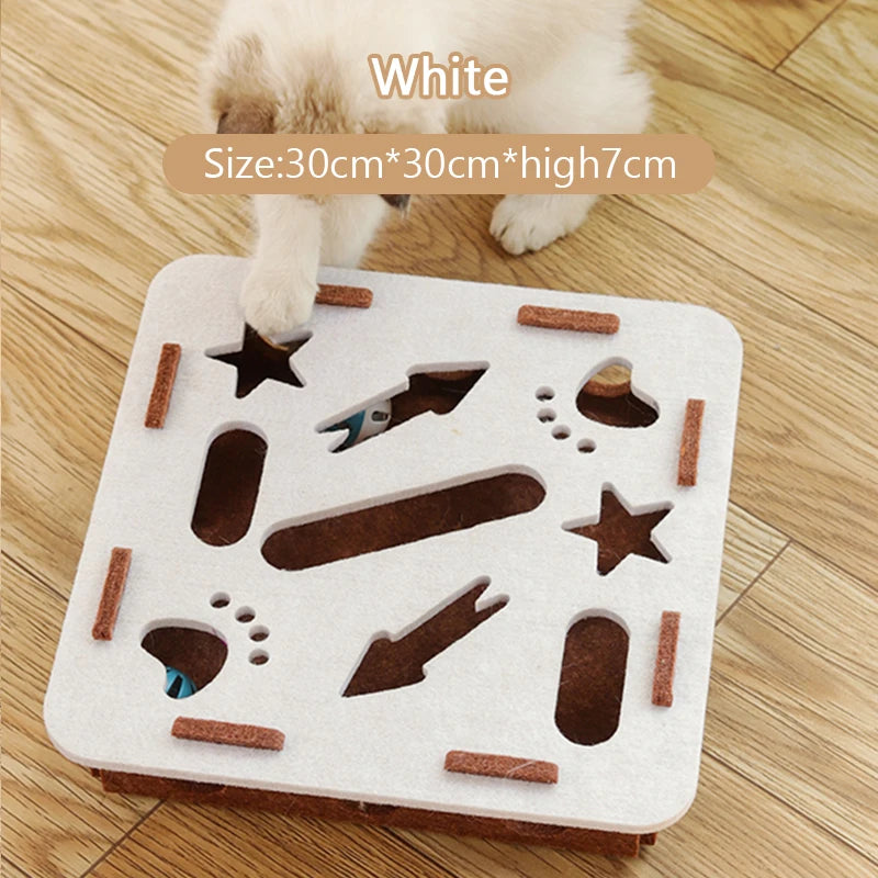 Booteely Katzen-Puzzle-Spielzeug – Filz-Puzzlebox, Trainingsspielzeug mit Ball, Indoor-Sport- und Unterhaltungsspielzeug, Jagdspielzeug für Wohnungskatzen