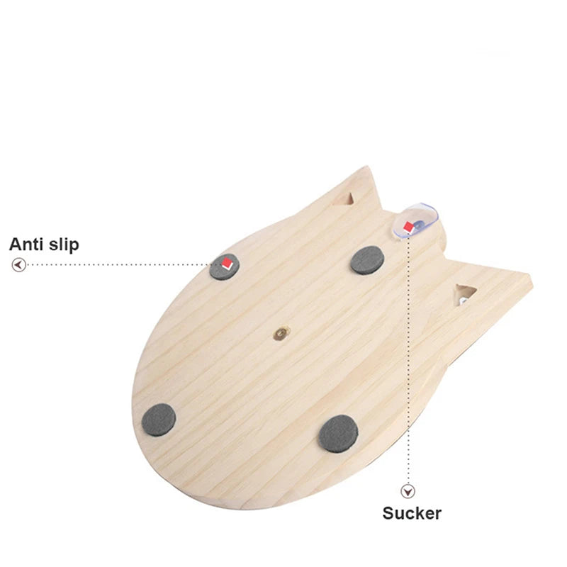 Holz 2/3-stöckiger Katzen-Spielturm mit Scheiben – Intelligenzfördernde Spielbahn für Katzen, Triple-Disc-Spielzeug, Ball-Training